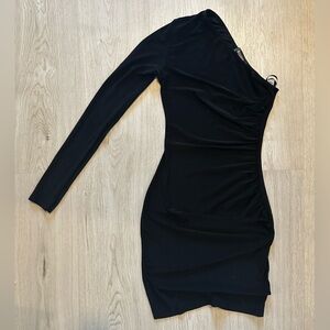 Misguided Black one shoulder mini dress. Size 0 and only worn once